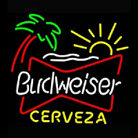 Budweiser Palm Tree Cerveza Beer Light Neon Sign