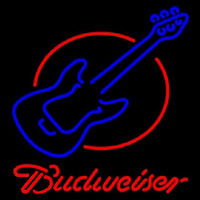 Budweiser Red Round Guitar Beer Sign Neon Sign