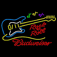 Budweiser Rock N Roll Yellow Guitar Beer Sign Neon Sign