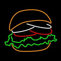 Burger With The Lettuce Tomato Bun Neon Sign