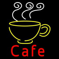 Cafe With Coffee Mug Neon Sign