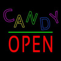 Candy Block Open Green Line Neon Sign