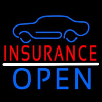 Car Logo Red Insurance Open Neon Sign