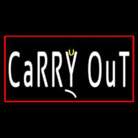 Carry Out With Red Border Neon Sign