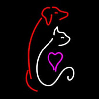 Cat Dog Logo Pet Clinic Neon Sign
