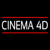 Cinema 4d With Red Line Neon Sign