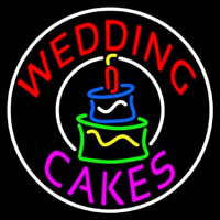 Circle Wedding Cakes Neon Sign
