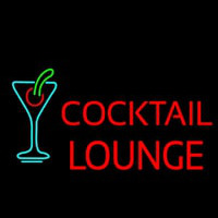 Cocktail Lounge With Martini Glass Neon Sign