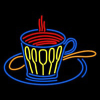 Coffee Cup With Spoon Neon Sign