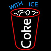 Coke with Ice Cup Neon Sign
