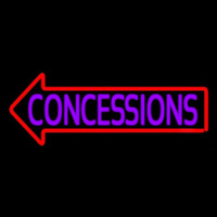 Concessions With Red Arrow Neon Sign