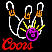 Coors Bowling Neon White Pink Neon Sign