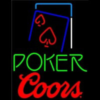 Coors Green Poker Red Heart Neon Sign