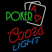 Coors Light Green Poker Neon Sign
