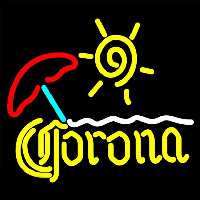 Corona Beach Sun Umbrella On Sand Beer Sign Neon Sign