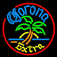 Corona E tra Circle Palm Tree Beer Sign Neon Sign