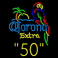 Corona E tra Parrot with Palm 50 Beer Sign Neon Sign