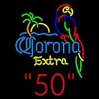 Corona E tra Parrot with Palm 50 Beer Sign Neon Sign