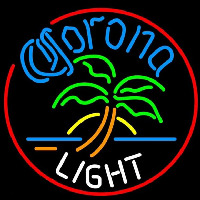 Corona Light Circle Palm Tree Beer Sign Neon Sign