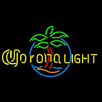 Corona Light Palm Tree Circle Beer Sign Neon Sign