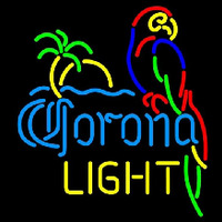 Corona Light Parrot with Palm Beer Sign Neon Sign