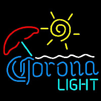 Corona Light Umbrella with Sun Beer Sign Neon Sign