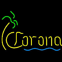 Corona Single Palm Tree With Wave Beer Sign Neon Sign