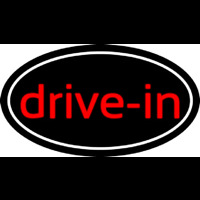 Cursive Drive In With Border Neon Sign