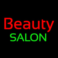 Cursive Red Beauty Salon Green Neon Sign