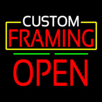 Custom Framing Open Green Line Neon Sign