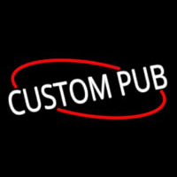 Custom Pub With Red Line Neon Sign