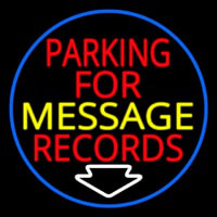 Custom Red Parking For Records White Border Neon Sign