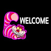Custom Welcome With Smiley Cat 1 Neon Sign
