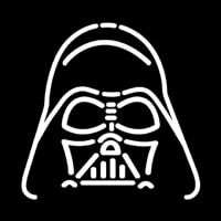 Darth Vader Star Wars White Neon Sign