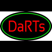 Darts Oval With Green Border Neon Sign