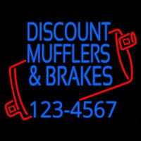 Discount Muflers And Brakes With Phone Number Neon Sign