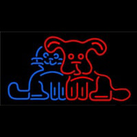 Dog Cat Logo Neon Sign