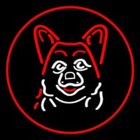 Dog Grooming Red Oval Neon Sign