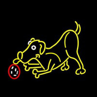 Dog Play With Ball Neon Sign