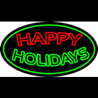 Double Stroke Happy Holidays Neon Sign