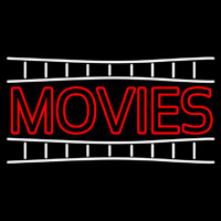 Double Stroke Movies Block Neon Sign
