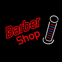 Double Stroke Red Barber Shop Neon Sign