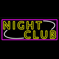 Double Stroke Yellow Night Club Pink Border Neon Sign