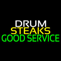 Drum Steaks Good Service Block 1 Neon Sign