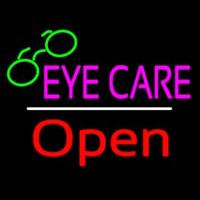 Eye Care Logo Red Open White Line Neon Sign