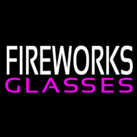 Fire Work Glasses Neon Sign