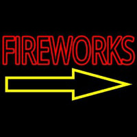 Fireworks With Arrow Neon Sign