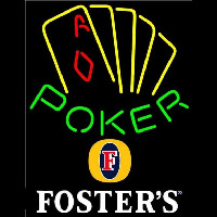 Fosters Poker Yellow Beer Sign Neon Sign