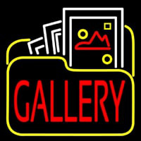 Gallery Icon With Red Gallery Neon Sign