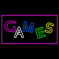 Games Rectangle Purple Neon Sign